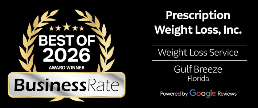 Prescription Weight Loss, Inc. wins Google Best of 2026 Award Winnter BusinessRate Gulf Breeze Florida Powered by Google Reviews